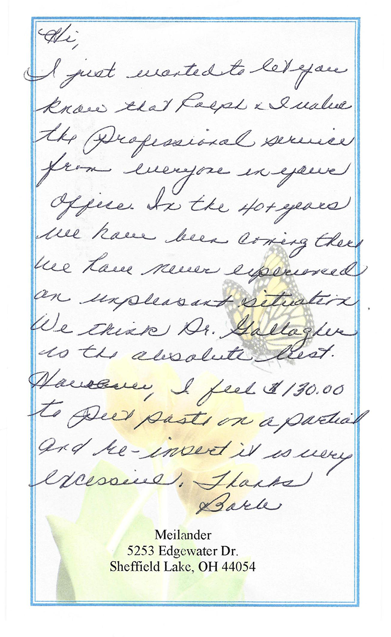 Dr Gallagher Rave Reviews